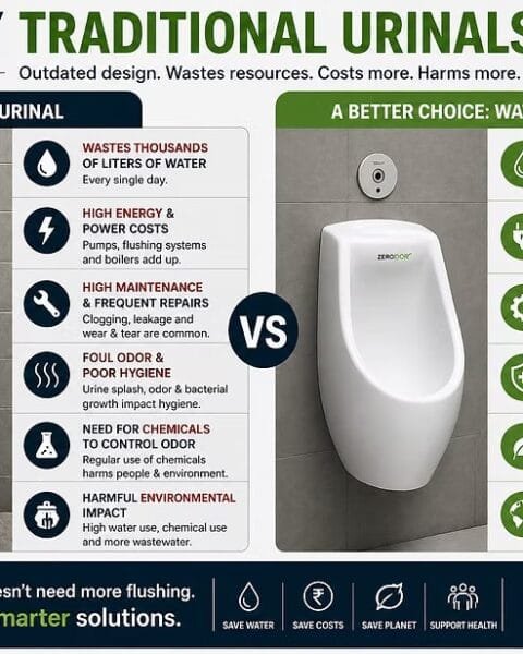 Water-Saving Urinals by Zerodor for Eco-Friendly