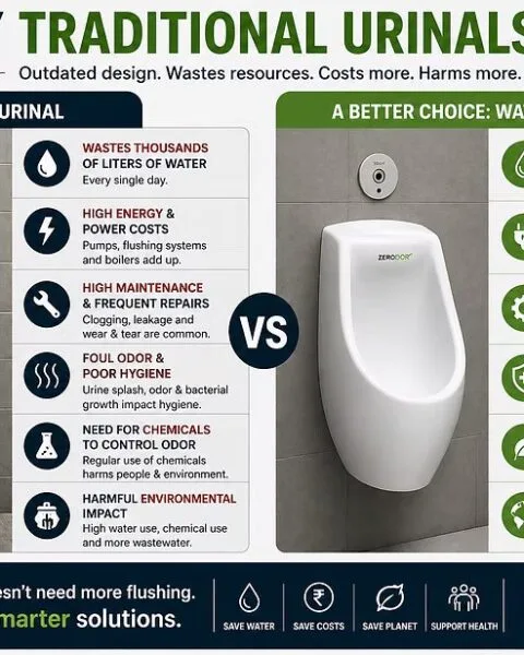Water-Saving Urinals by Zerodor for Eco-Friendly