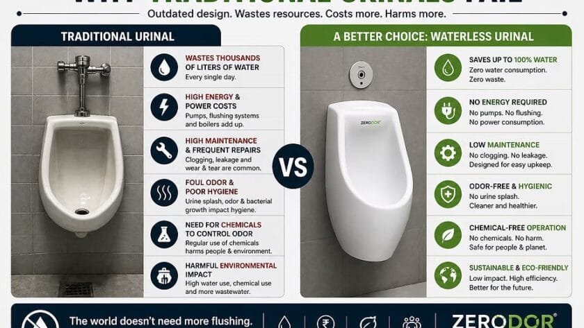 Water-Saving Urinals by Zerodor for Eco-Friendly