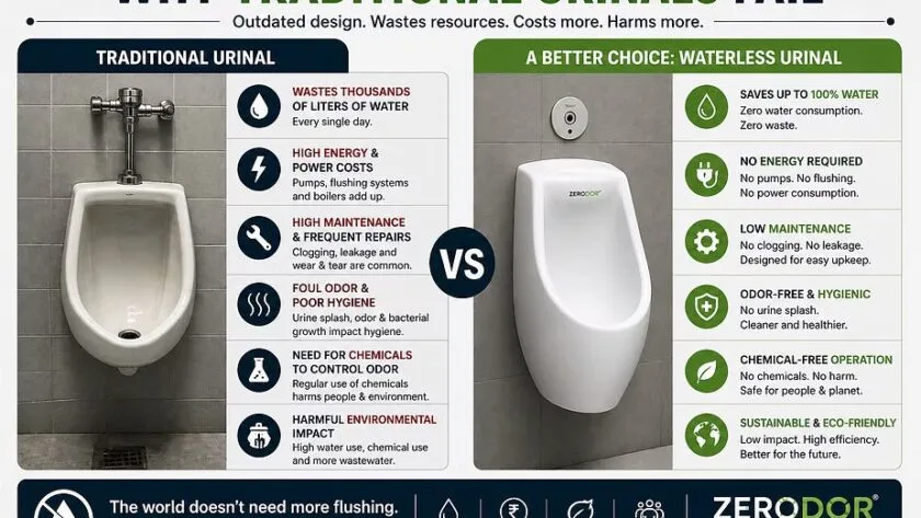 Water-Saving Urinals by Zerodor for Eco-Friendly